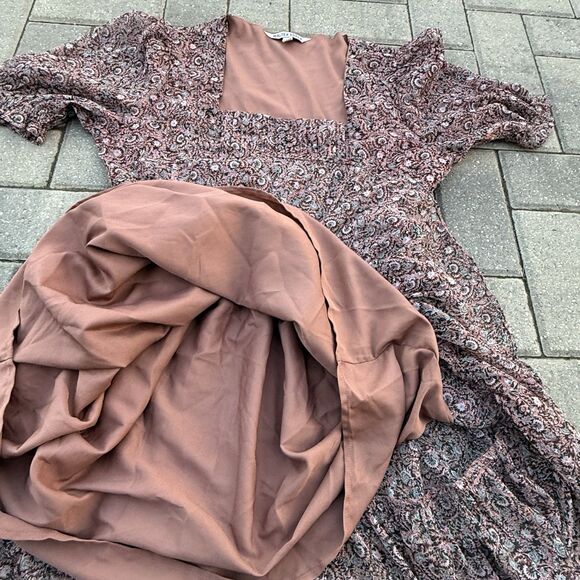 Walter Baker Liza A-Line Dress Verona $228 Size 6 NWOT Square Neck Ruffle Lined - Picture 11 of 13